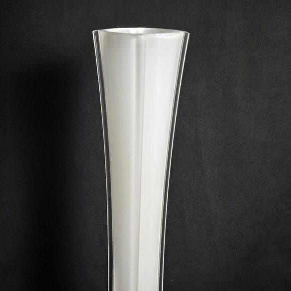 Vintage Clear Glass Floor Bud Vase 16" Tall Trumpet Stretch Flared Base Decor - Picture 3 of 9